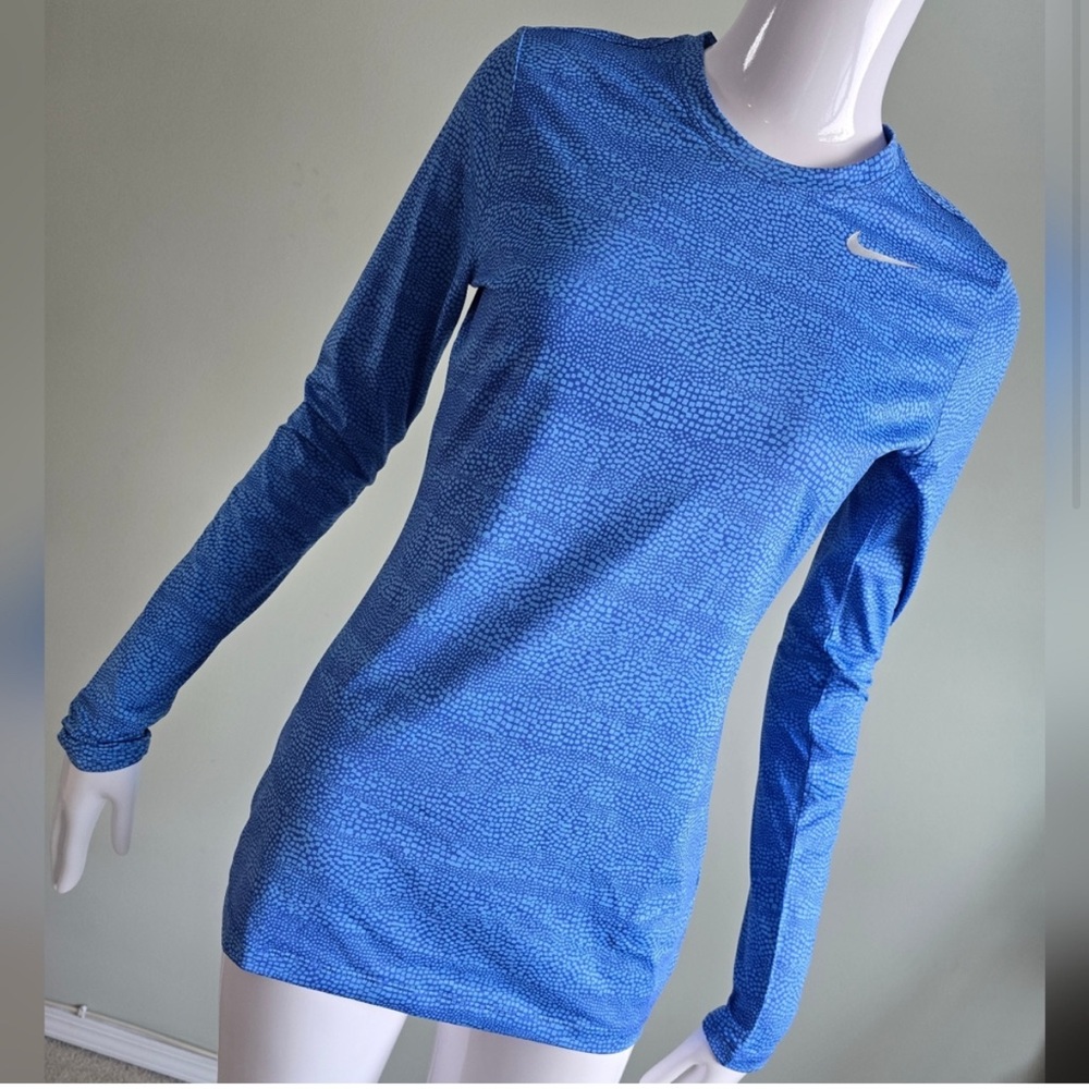 Nike Blue Fitted Long Sleeve Tee
